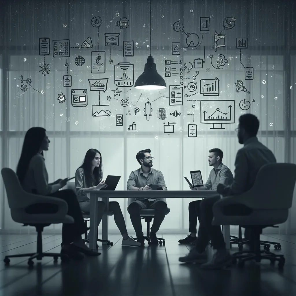 Equipo colaborando en estrategias