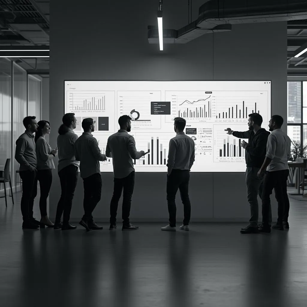 Equipo enfocado discutiendo estrategias de optimización