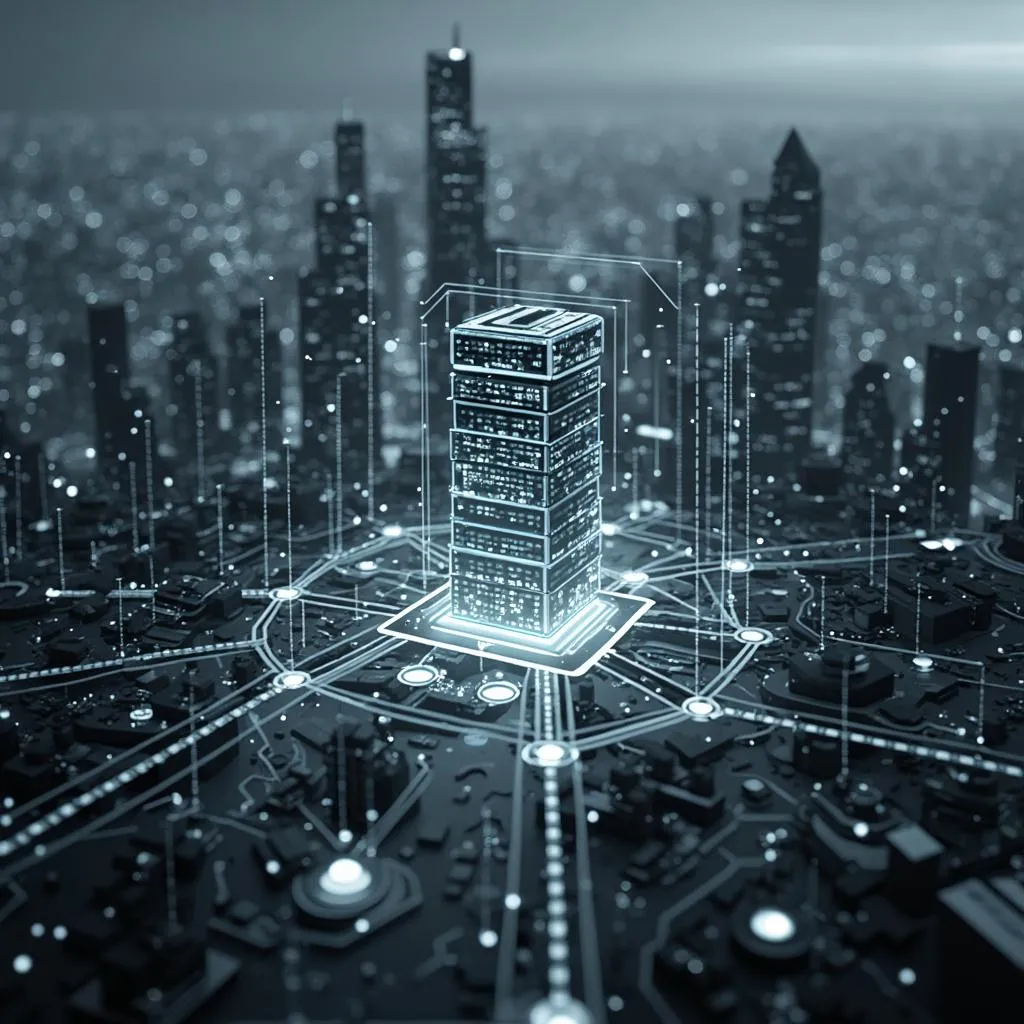Paisaje urbano futurista simbolizando el futuro de la optimización